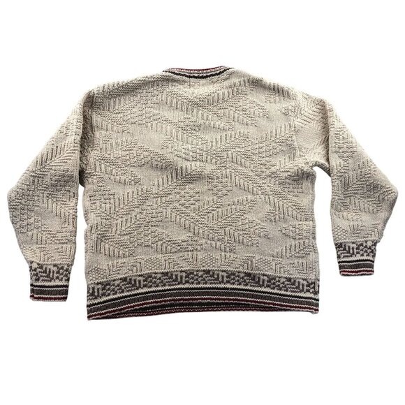 Shenandoah Women's Sweater Medium Embroidered Cardinal Beige Crochet Knit - Picture 3 of 12